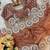 orange chiffon silk blend embroidered saree with stitched blouse