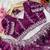 magenta rangoli silk blend embroidered saree with stitched blouse