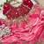 satin silk blend pink heavy embroidered saree with stitched blouse