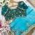 satin silk blend firozi heavy embroidered saree with stitched blouse