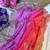 ombre pattern red heavy embroidered saree with stitched blouse