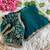 teal blue satin silk blend saree with diamond work  with stitched blouse