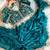 teal blue satin silk blend saree with diamond work  with stitched blouse