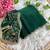 green satin silk blend saree with diamond work  with stitched blouse