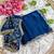 blue satin silk blend saree with diamond work  with stitched blouse
