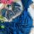 blue satin silk blend saree with diamond work  with stitched blouse