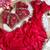 red satin silk blend saree with diamond work  with stitched blouse