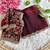 maroon satin silk blend saree with diamond work  with stitched blouse