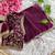 magenta satin silk blend saree with diamond work  with stitched blouse