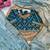 jimmi choo silk blend sky blue heavy embroidered saree with stitched blouse
