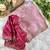 jimmi choo silk blend pink heavy embroidered saree with stitched blouse