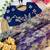 abstract printed blue twile net saree with stitched blouse