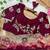 abstract printed maroon twile net saree with stitched blouse