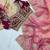 pink chiffon silk blend heavy embroidered saree with stitched blouse