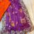 digital printed purple chiffon silk blend saree with stitched blouse