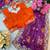 digital printed purple chiffon silk blend saree with stitched blouse