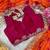 digital printed orange chiffon silk blend saree with stitched blouse