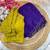 purple crunchy silk blend saree with contrast stitched blouse