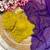 purple crunchy silk blend saree with contrast stitched blouse