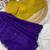 purple crunchy silk blend saree with contrast stitched blouse