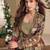 Chiku embroidery & sequins work georgette gown with jacket suit