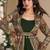 Green embroidery & sequins work georgette gown with jacket suit