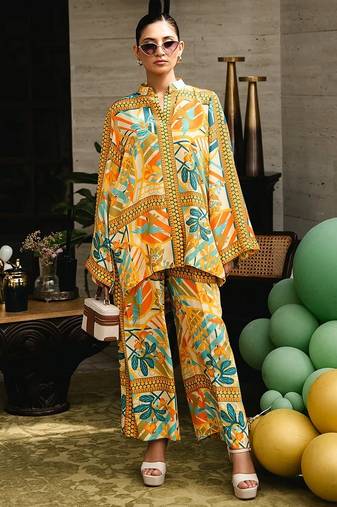 Soft crepe designer printed co-ord set