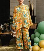 Soft crepe designer printed co-ord set