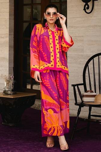 Soft crepe designer printed co-ord set
