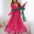 Hot pink bandhani anarkali kurta with dupatta