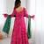 Hot pink bandhani anarkali kurta with dupatta