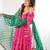Hot pink bandhani anarkali kurta with dupatta