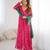 Hot pink bandhani anarkali kurta with dupatta