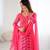 Rose pink leheriya anarkali kurta with dupatta