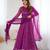 Purple leheriya anarkali kurta with dupatta