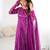 Purple leheriya anarkali kurta with dupatta