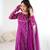 Purple leheriya anarkali kurta with dupatta
