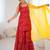 Red bandhej kurta sharara set with dupatta