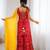 Red bandhej kurta sharara set with dupatta