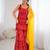 Red bandhej kurta sharara set with dupatta