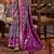 Purple silk blend printed saree with unstitched blouse