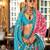 Pink silk blend printed saree with unstitched blouse