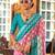 Pink silk blend printed saree with unstitched blouse