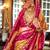 Yellow silk blend printed saree with unstitched blouse
