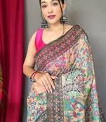 Multi Cotton Printed Kalamkari Pattern Saree