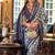 Grey silk blend printed saree with unstitched blouse