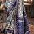 Grey silk blend printed saree with unstitched blouse