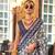 Grey silk blend printed saree with unstitched blouse