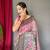 Light Pink Cotton Printed Kalamkari Pattern Saree