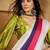 multi satin georgette printed saree with unstitched blouse